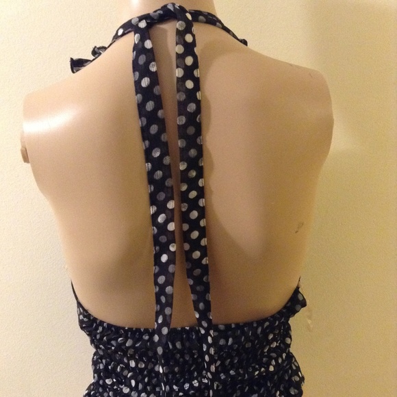 POLKA DOT RUFFLE HALTER TOP SIZE SMALL - Picture 5 of 5